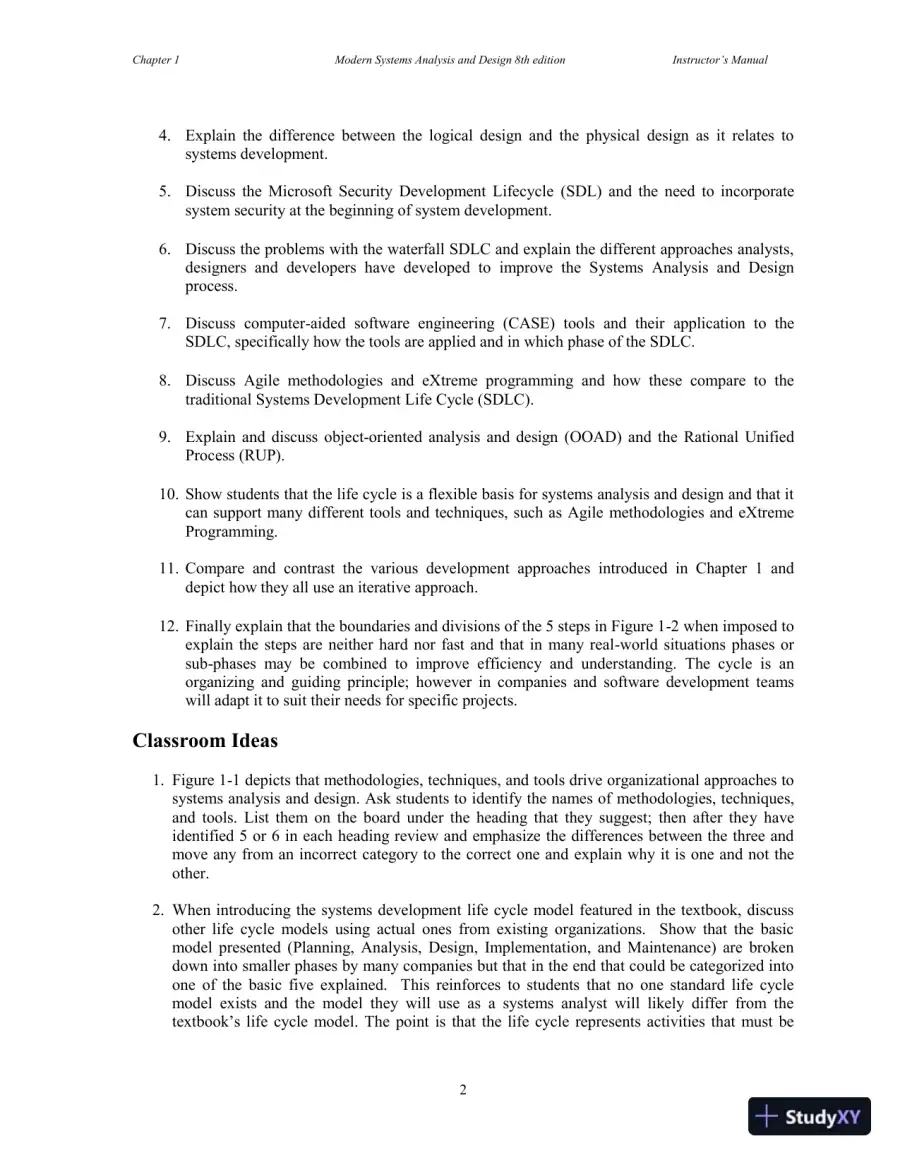 Solution Manual for Modern Systems Analysis and Design, 8th Edition, page 3