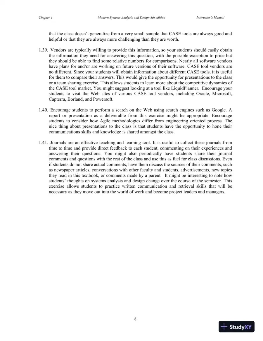 Solution Manual for Modern Systems Analysis and Design, 8th Edition, page 9