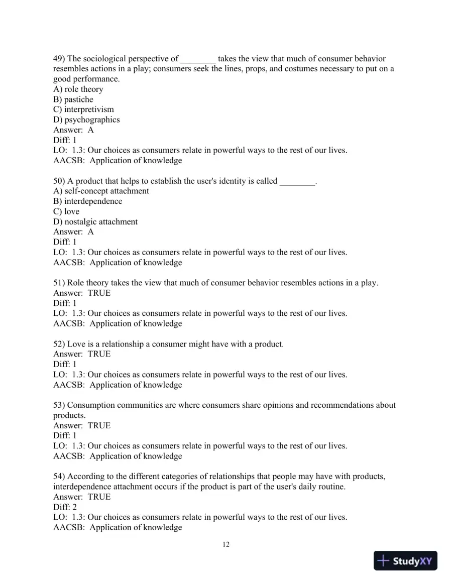 Test Bank for Consumer Behavior, 13th Edition, page 14