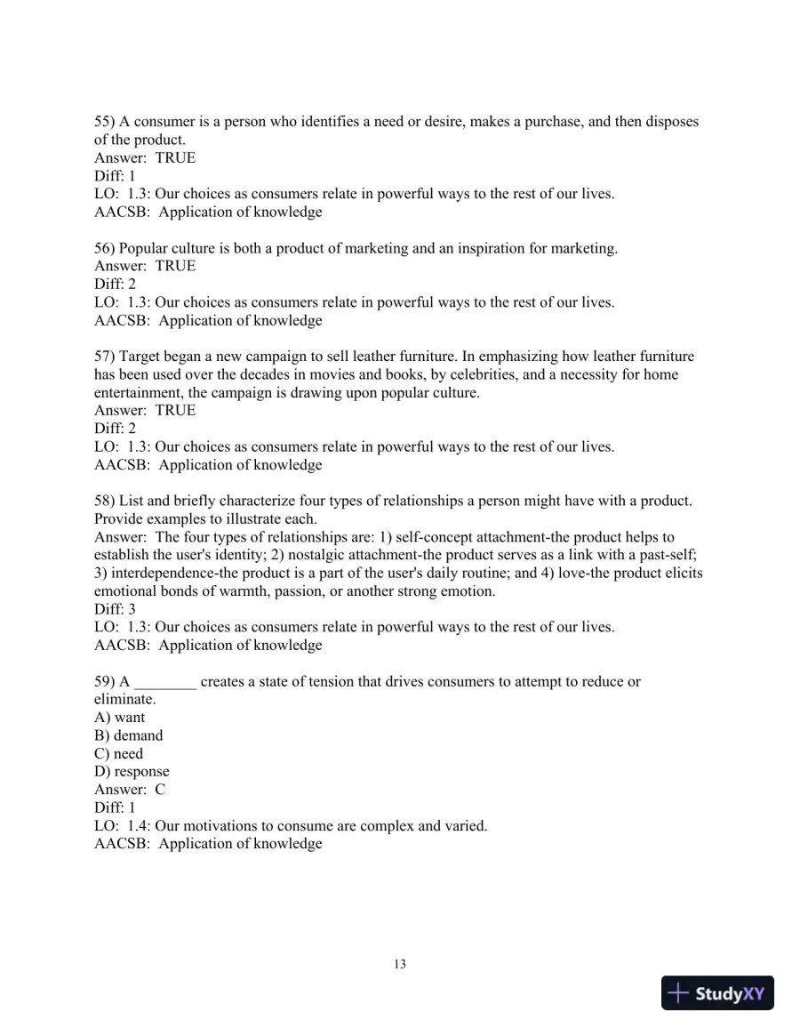 Test Bank for Consumer Behavior, 13th Edition, page 15
