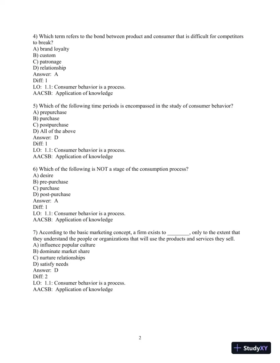 Test Bank for Consumer Behavior, 13th Edition, page 4