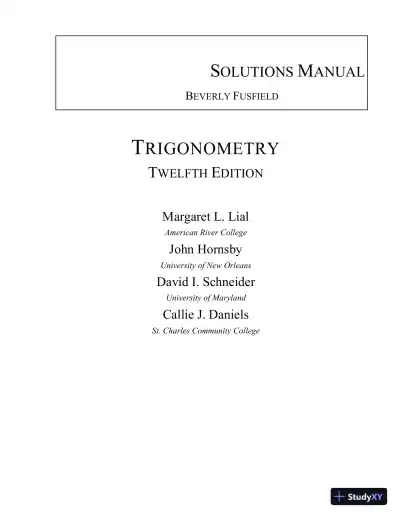 Solution Manual for Trigonometry, 12th Edition - Page 1 preview image