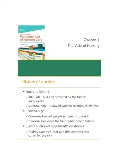 Fundamentals of Nursing Care Concepts, Connections - Page 1 preview image