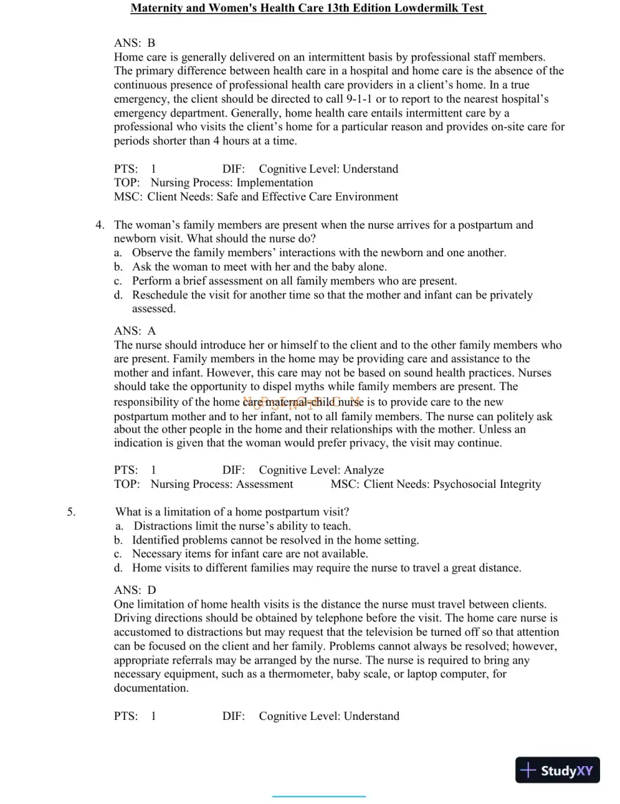 Test Bank for Maternity and Women's Health Care, 13th Edition (Chapters 1-37), page 12