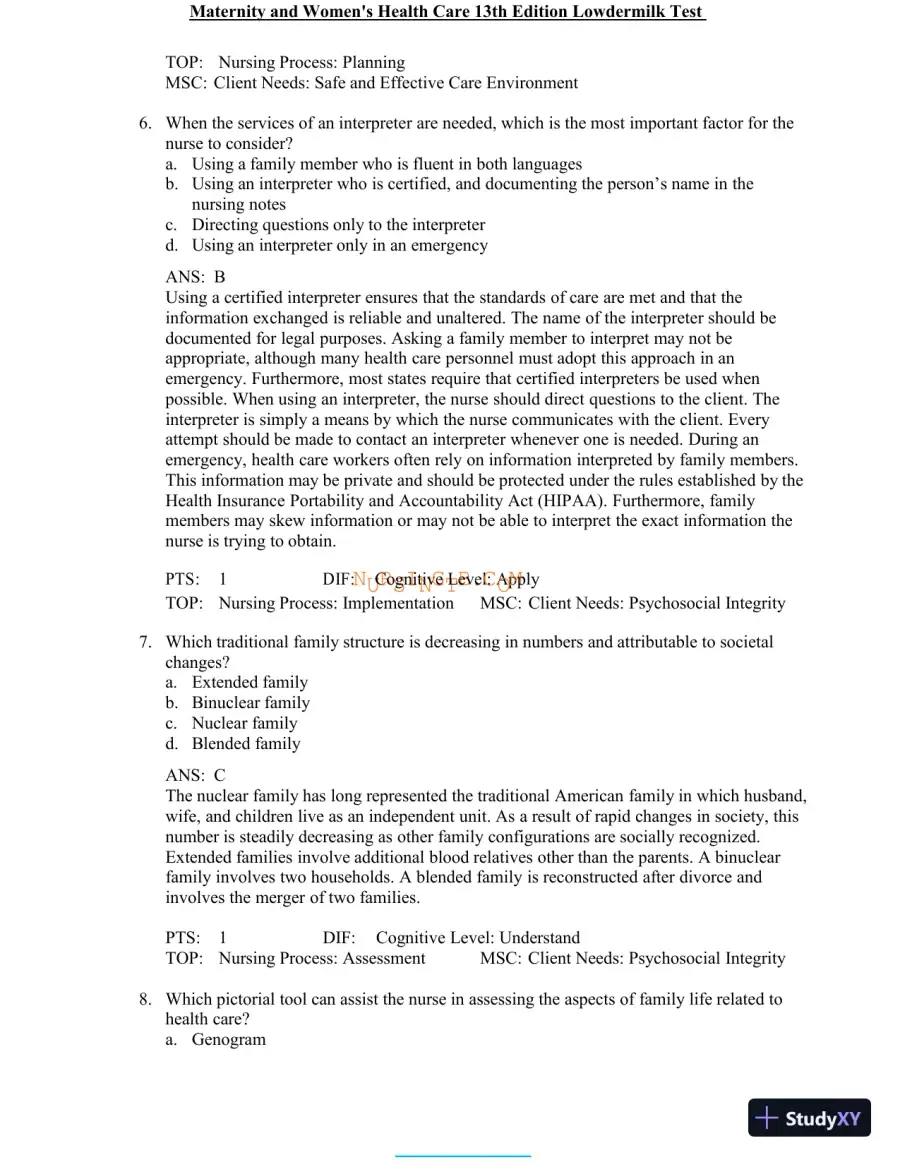 Test Bank for Maternity and Women's Health Care, 13th Edition (Chapters 1-37), page 13