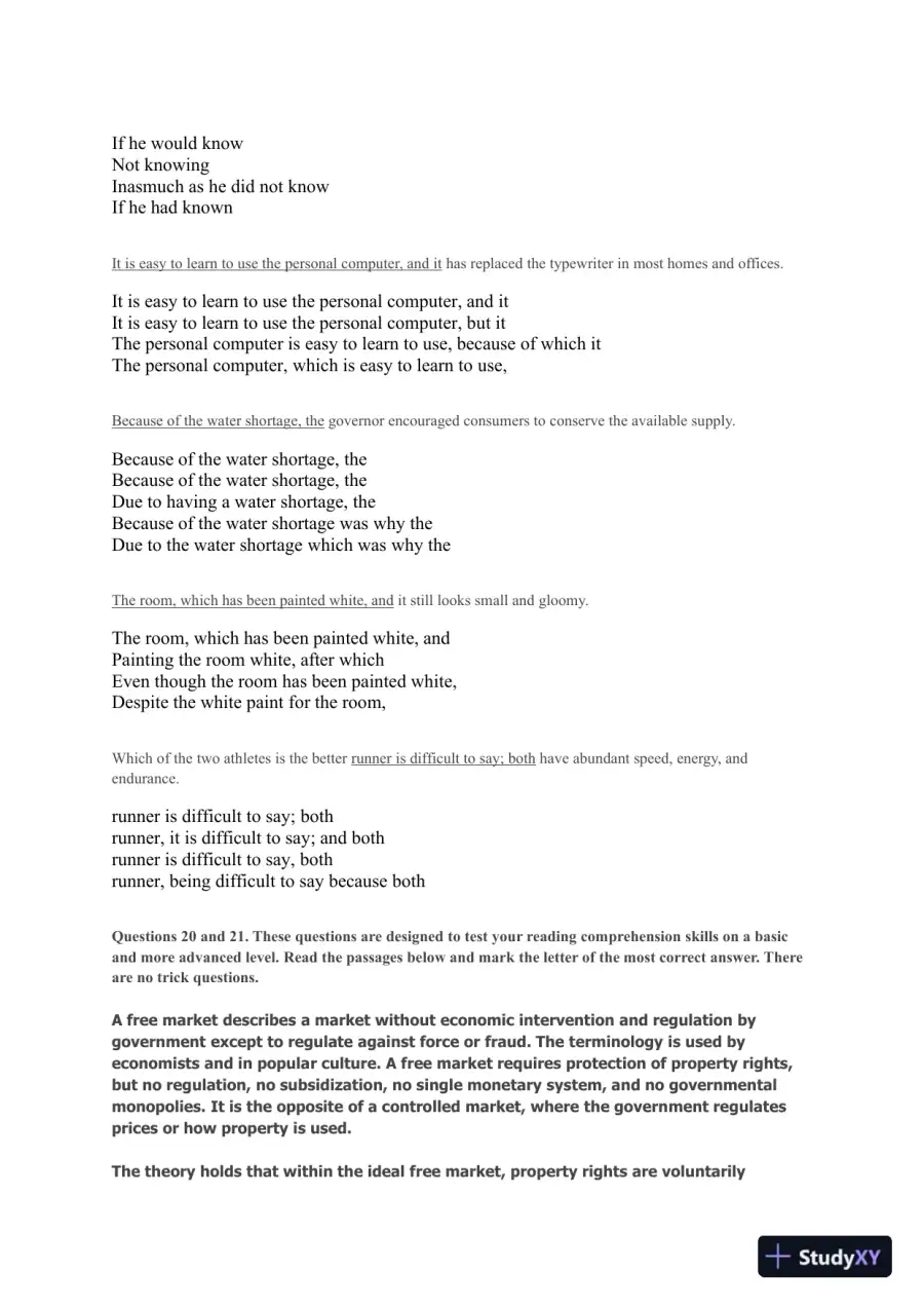 Liberty University INFT 101 Placement Test - English, page 3