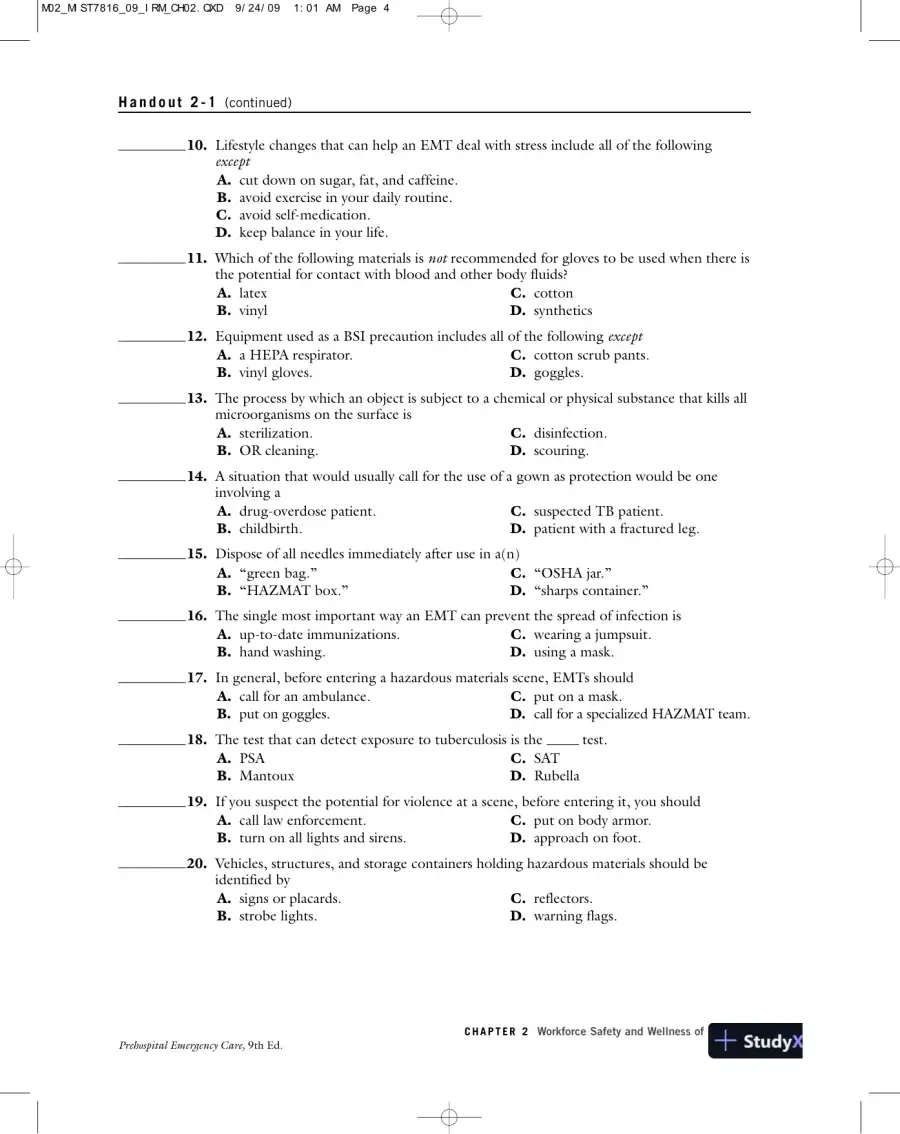 Test Bank For Prehospital Emergency Care, 9th Edition, page 10