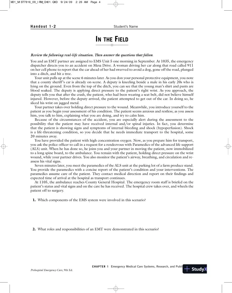 Test Bank For Prehospital Emergency Care, 9th Edition, page 3