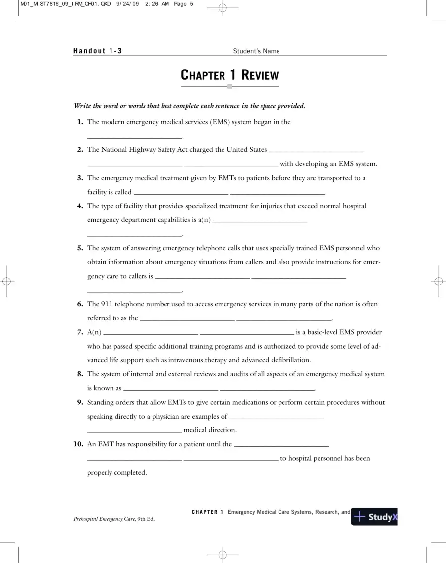 Test Bank For Prehospital Emergency Care, 9th Edition, page 4
