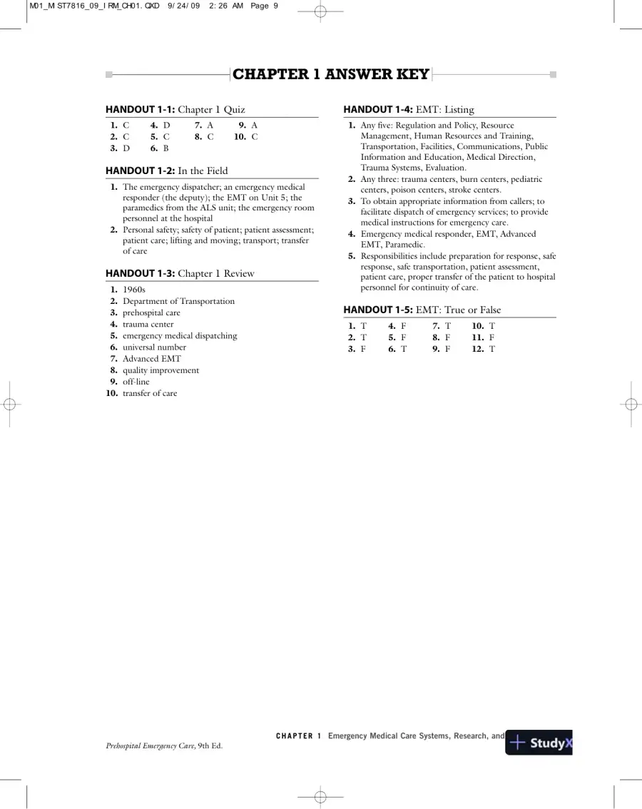 Test Bank For Prehospital Emergency Care, 9th Edition, page 8