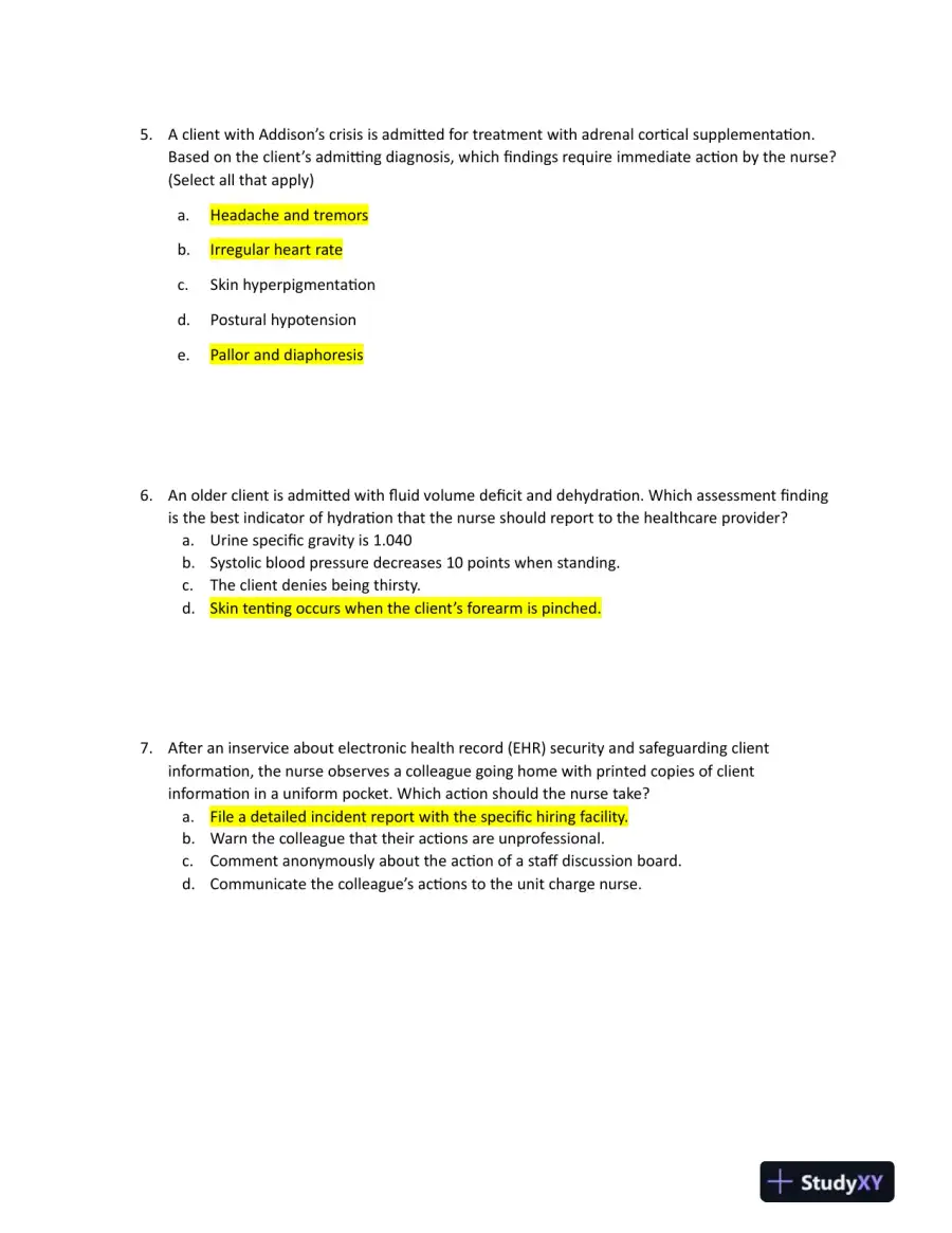 2022 HESI Nevada State College RN Management Information System Exit Real Exam Version 3 With Answers (161 Solved Questions), page 4