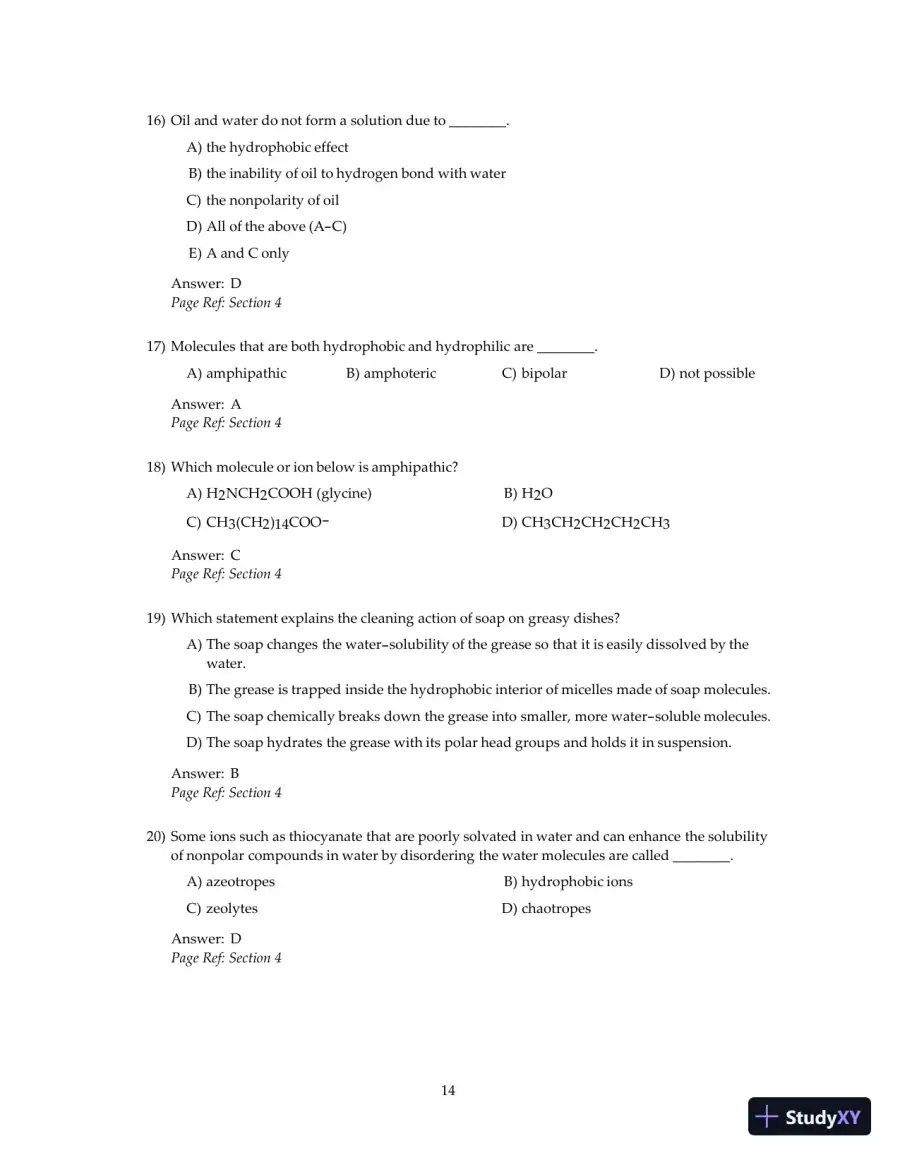 Test Bank For Principles Of Biochemistry, 4th Edition, page 16