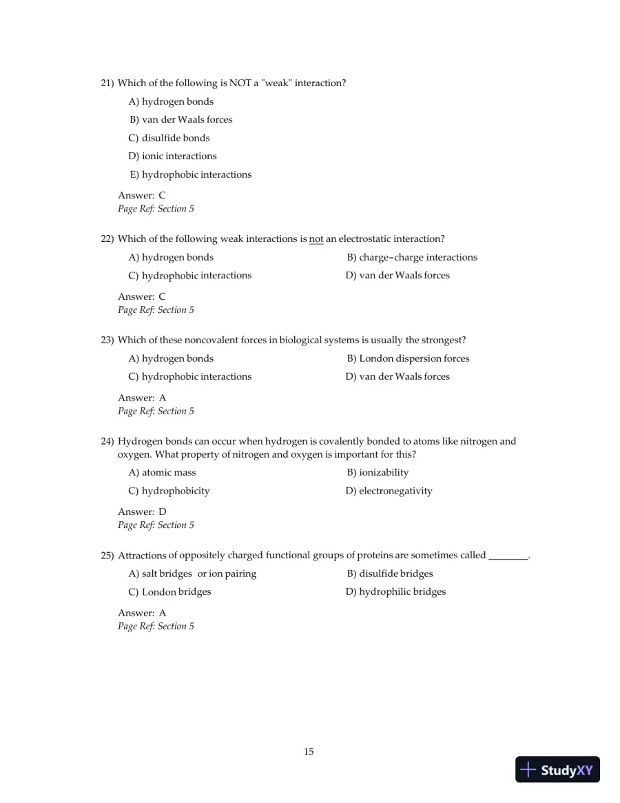 Test Bank For Principles Of Biochemistry, 4th Edition, page 17