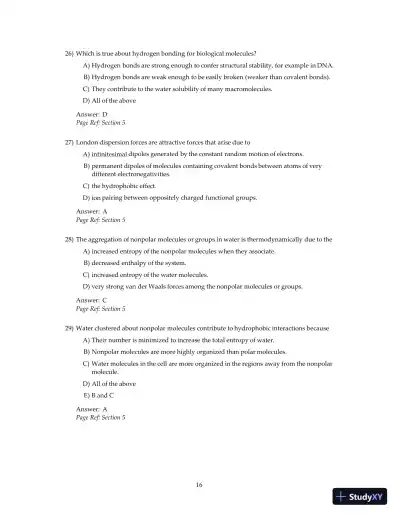 Test Bank For Principles Of Biochemistry, 4th Edition - Page 18 preview image