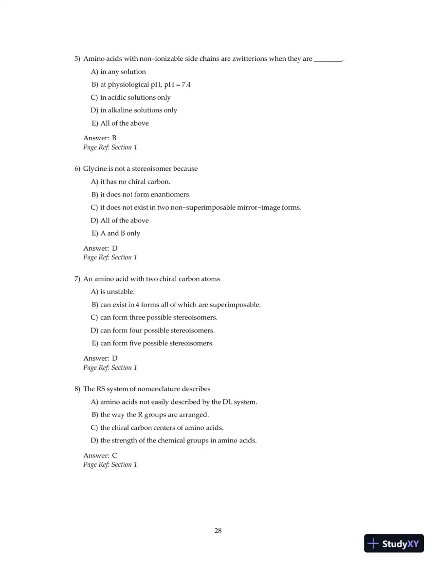 Test Bank For Principles Of Biochemistry, 4th Edition, page 30