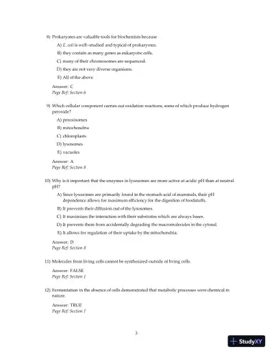 Test Bank For Principles Of Biochemistry, 4th Edition - Page 5 preview image