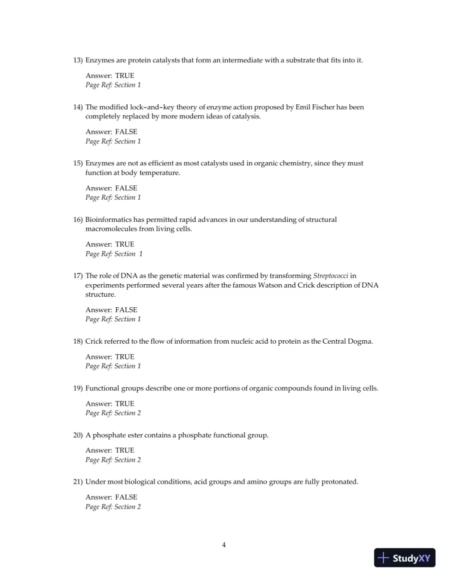 Test Bank For Principles Of Biochemistry, 4th Edition, page 6