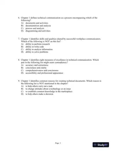 Technical Communication Eleventh Edition Test Bank - Page 3 preview image