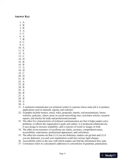 Technical Communication Eleventh Edition Test Bank - Page 9 preview image