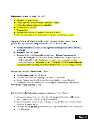 ATI RN Maternal Newborn Proctored Exam Version 4 With Answers (33 Solved Questions) - Page 12 preview image