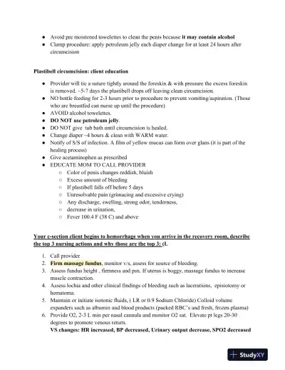 ATI RN Maternal Newborn Proctored Exam Version 4 With Answers (33 Solved Questions) - Page 8 preview image