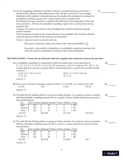 Fundamentals of Statistics, 5th Edition Test Bank - Page 10 preview image