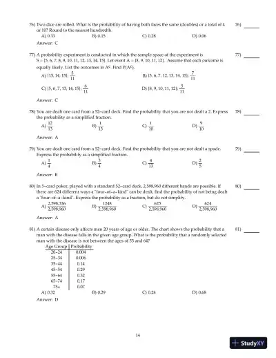 Fundamentals of Statistics, 5th Edition Test Bank - Page 15 preview image