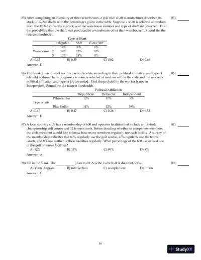 Fundamentals of Statistics, 5th Edition Test Bank - Page 17 preview image