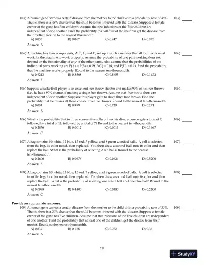 Fundamentals of Statistics, 5th Edition Test Bank - Page 20 preview image