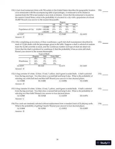 Fundamentals of Statistics, 5th Edition Test Bank - Page 29 preview image