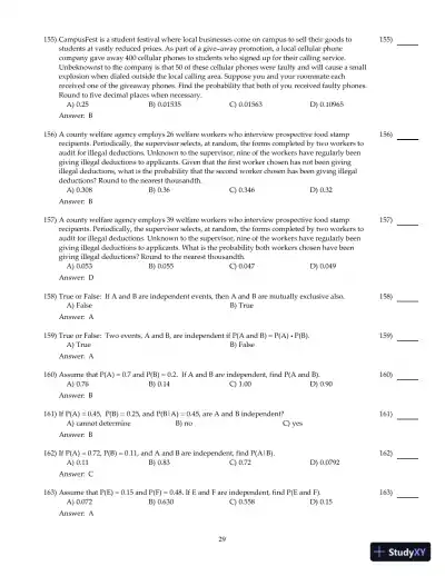 Fundamentals of Statistics, 5th Edition Test Bank - Page 30 preview image