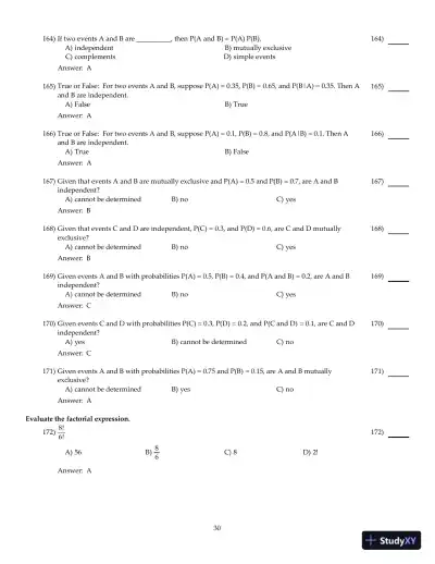 Fundamentals of Statistics, 5th Edition Test Bank - Page 31 preview image