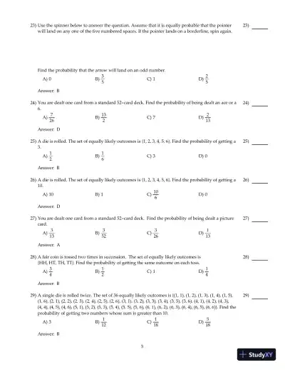 Fundamentals of Statistics, 5th Edition Test Bank - Page 6 preview image