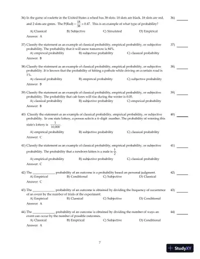 Fundamentals of Statistics, 5th Edition Test Bank - Page 8 preview image