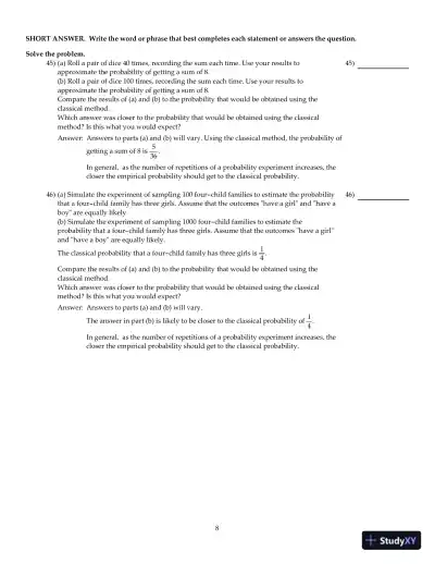 Fundamentals of Statistics, 5th Edition Test Bank - Page 9 preview image