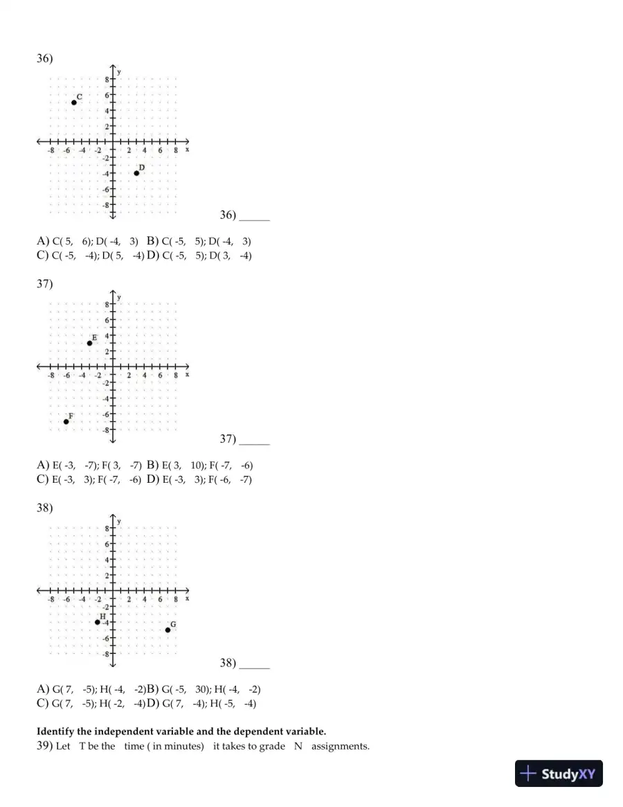 Test Bank for Elementary and Intermediate Algebra Functions and Authentic Applications, 3rd Edition, page 15