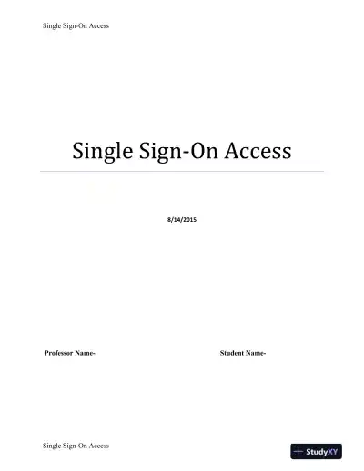 Single Sign-On Access - Page 1 preview image