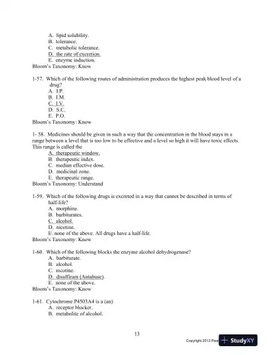Drugs And Behavior: Introduction To Behaviorial Pharmacology, 7th Edition Test Bank - Page 15 preview image