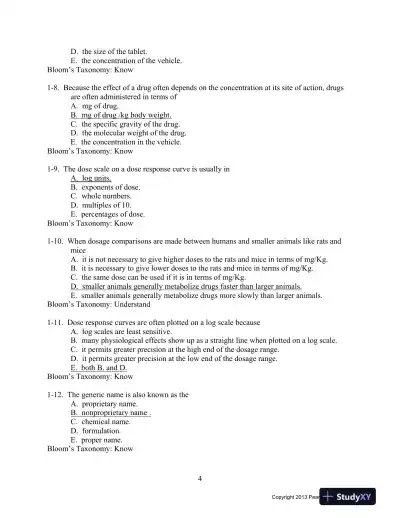 Drugs And Behavior: Introduction To Behaviorial Pharmacology, 7th Edition Test Bank - Page 6 preview image