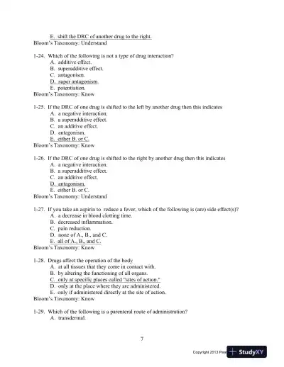 Drugs And Behavior: Introduction To Behaviorial Pharmacology, 7th Edition Test Bank - Page 9 preview image