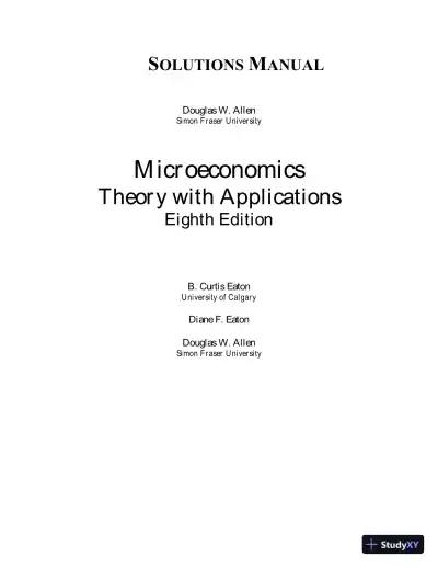 Microeconomics: Theory with Applications 8th Edition Solution Manual - Page 1 preview image