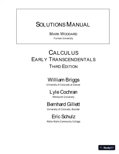 Solution Manual for Calculus Early Transcendentals, 3rd Edition - Page 1 preview image