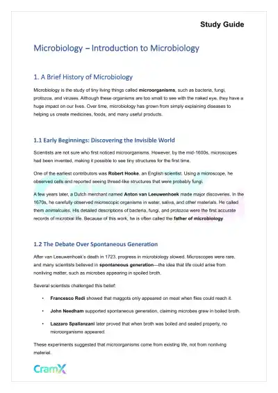 Microbiology - Introduction to Microbiology - Page 1 preview image