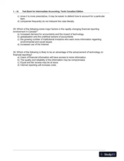 Intermediate Accounting, 10th Edition Test Bank - Page 11 preview image