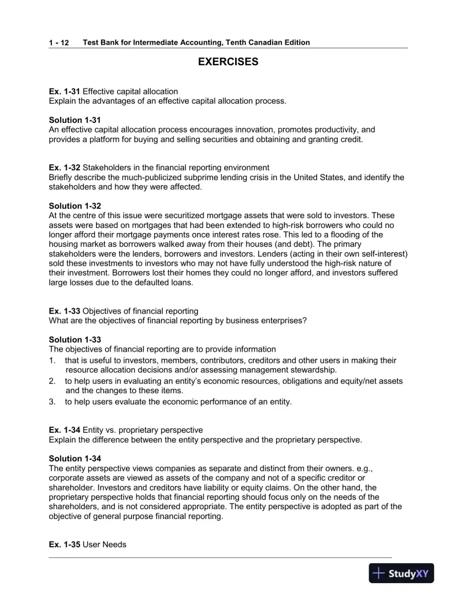 Intermediate Accounting, 10th Edition Test Bank, page 13