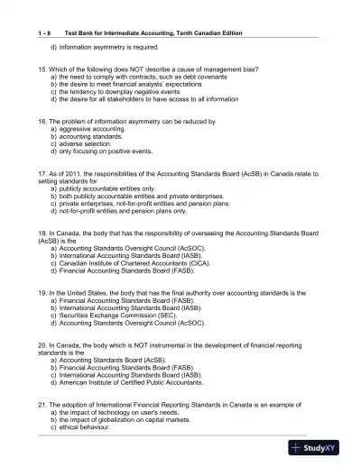 Intermediate Accounting, 10th Edition Test Bank - Page 9 preview image