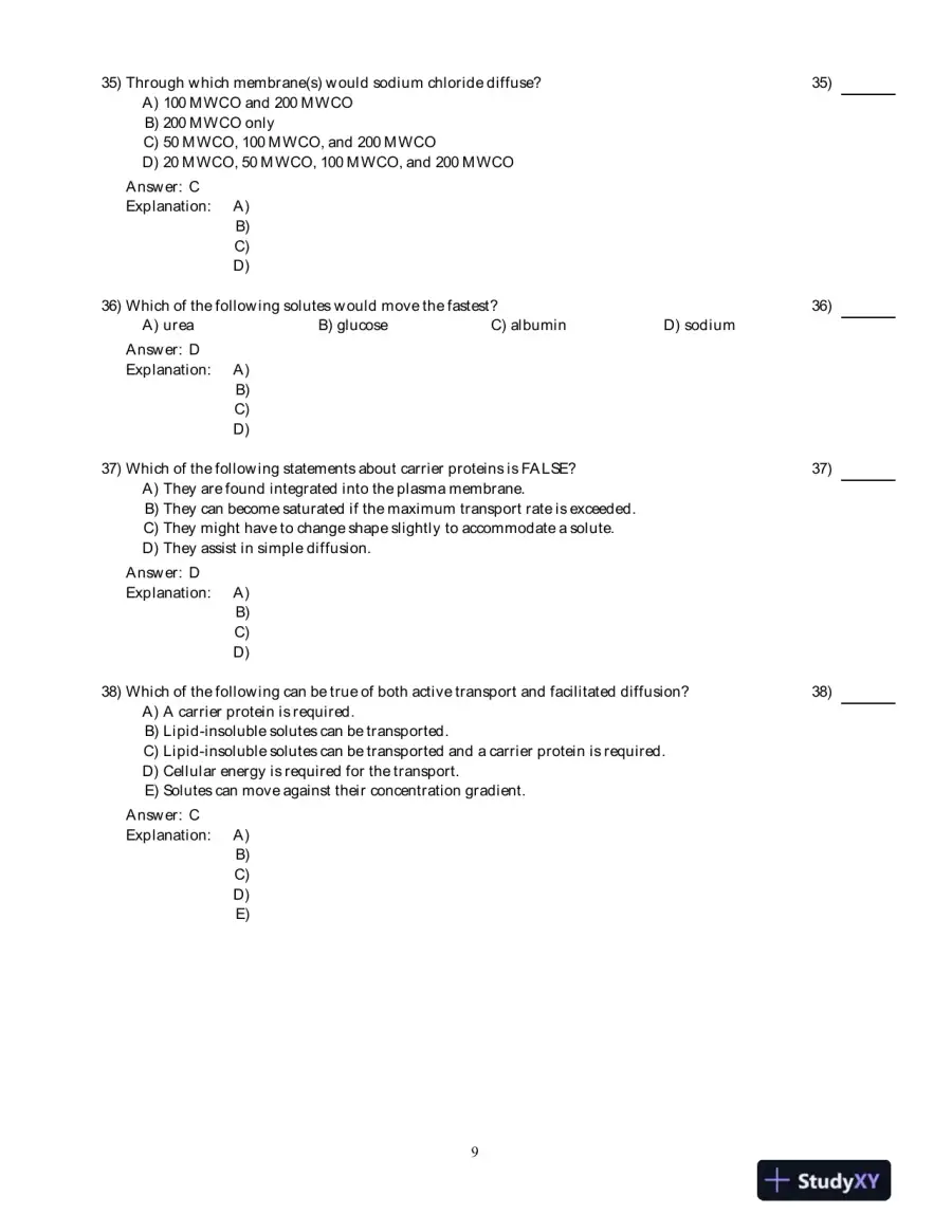 PhysioEx 9.1: Laboratory Simulations In Physiology , 1st Edition Test Bank, page 10
