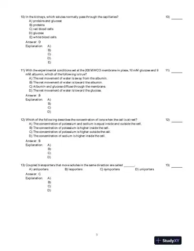PhysioEx 9.1: Laboratory Simulations In Physiology , 1st Edition Test Bank - Page 4 preview image