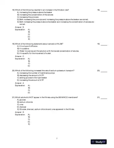 PhysioEx 9.1: Laboratory Simulations In Physiology , 1st Edition Test Bank - Page 6 preview image