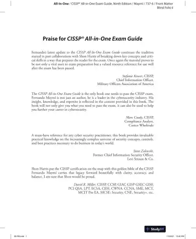 CISSP All-in-One Exam Guide (2021) - Page 3 preview image